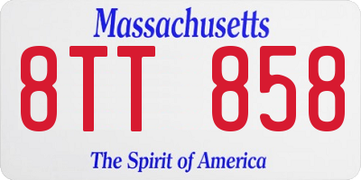 MA license plate 8TT858