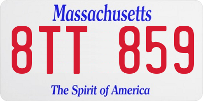 MA license plate 8TT859