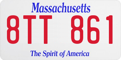 MA license plate 8TT861
