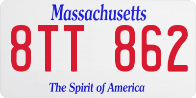 MA license plate 8TT862