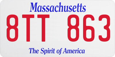 MA license plate 8TT863