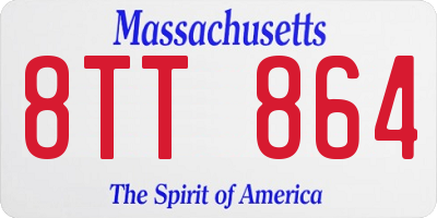 MA license plate 8TT864