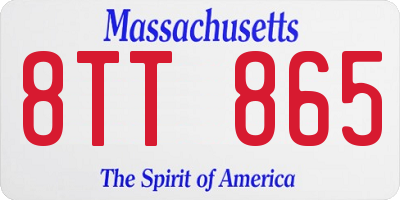 MA license plate 8TT865