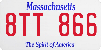 MA license plate 8TT866
