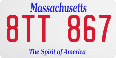 MA license plate 8TT867