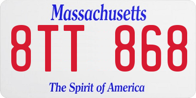 MA license plate 8TT868