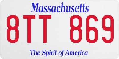 MA license plate 8TT869