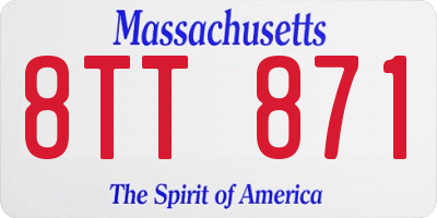 MA license plate 8TT871