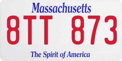 MA license plate 8TT873