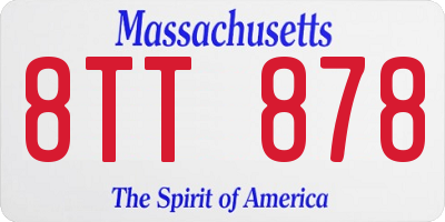 MA license plate 8TT878