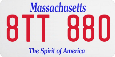 MA license plate 8TT880