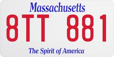 MA license plate 8TT881