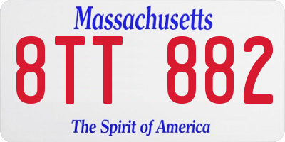 MA license plate 8TT882