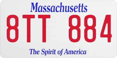 MA license plate 8TT884