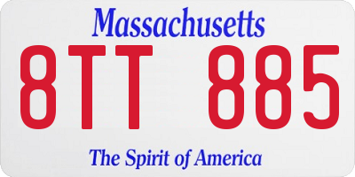 MA license plate 8TT885