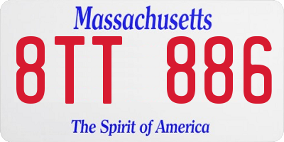 MA license plate 8TT886