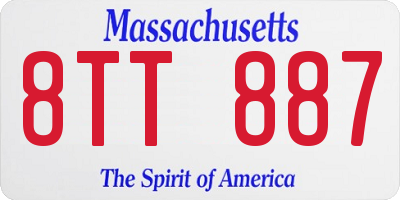 MA license plate 8TT887