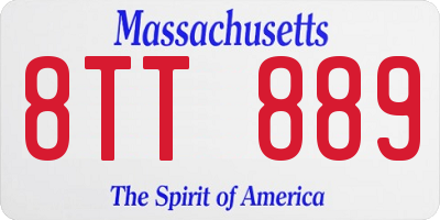 MA license plate 8TT889