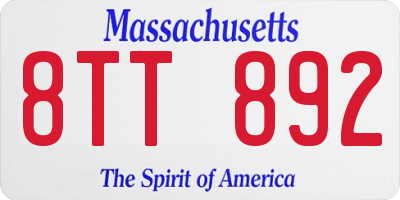 MA license plate 8TT892