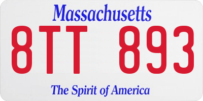 MA license plate 8TT893