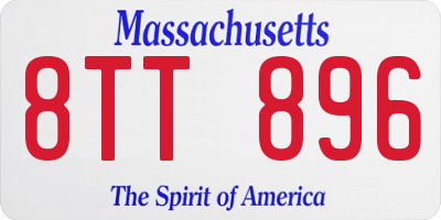 MA license plate 8TT896
