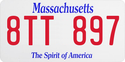 MA license plate 8TT897