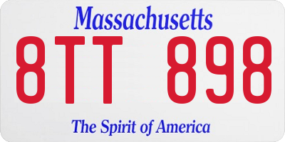MA license plate 8TT898
