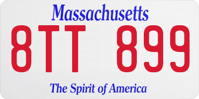 MA license plate 8TT899