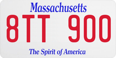 MA license plate 8TT900