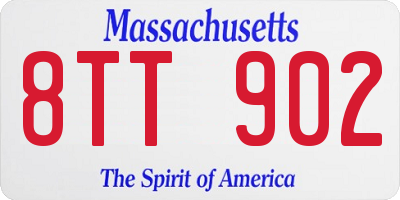 MA license plate 8TT902