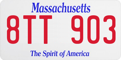 MA license plate 8TT903