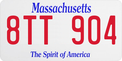 MA license plate 8TT904