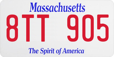 MA license plate 8TT905