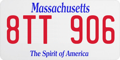 MA license plate 8TT906