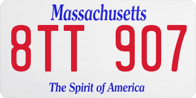 MA license plate 8TT907