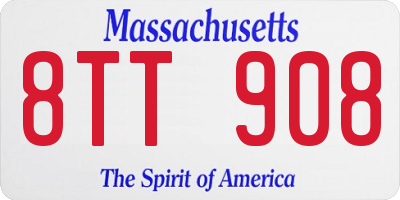 MA license plate 8TT908
