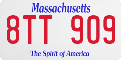 MA license plate 8TT909