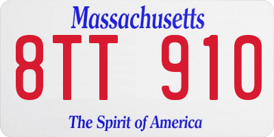 MA license plate 8TT910