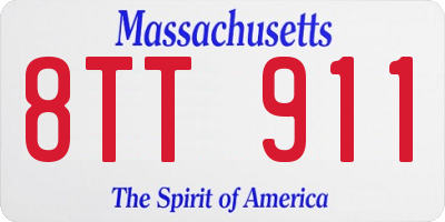 MA license plate 8TT911