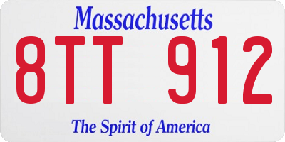 MA license plate 8TT912