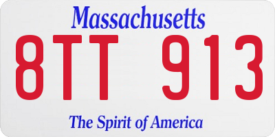 MA license plate 8TT913