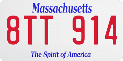 MA license plate 8TT914