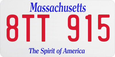 MA license plate 8TT915