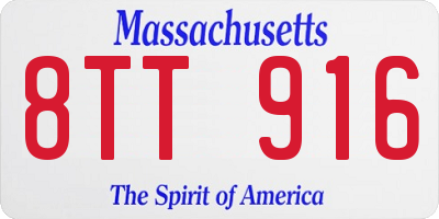 MA license plate 8TT916