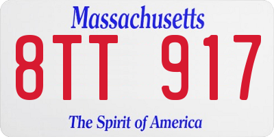 MA license plate 8TT917