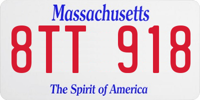 MA license plate 8TT918