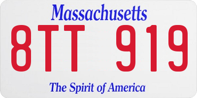 MA license plate 8TT919