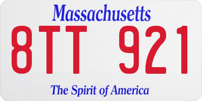 MA license plate 8TT921