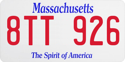 MA license plate 8TT926
