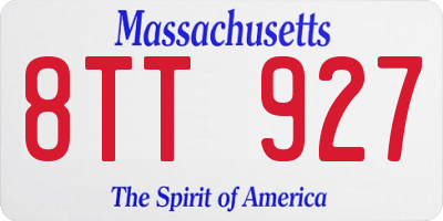 MA license plate 8TT927